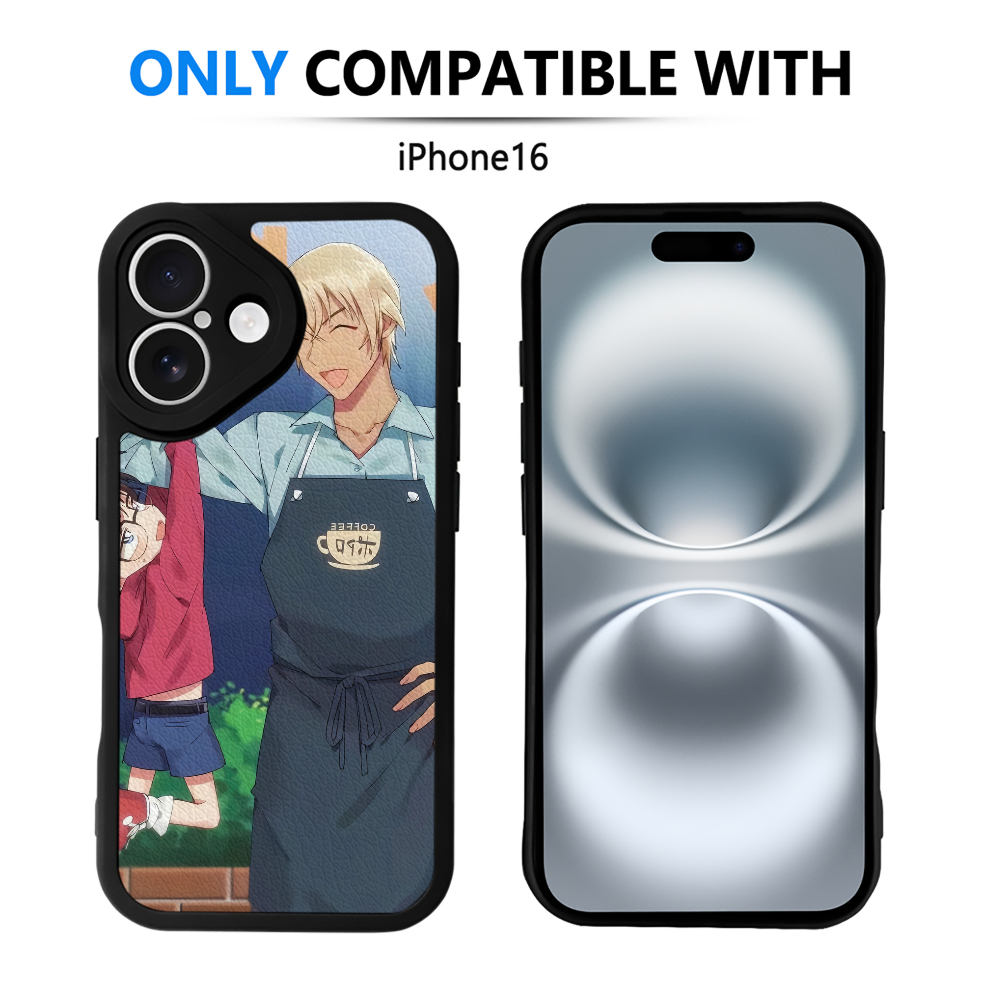 （画像用） 名探偵コナン Detective Conan 【iPhone 16シリーズ対応】シリコンスマホケース（レザー調） 材質：シリコン